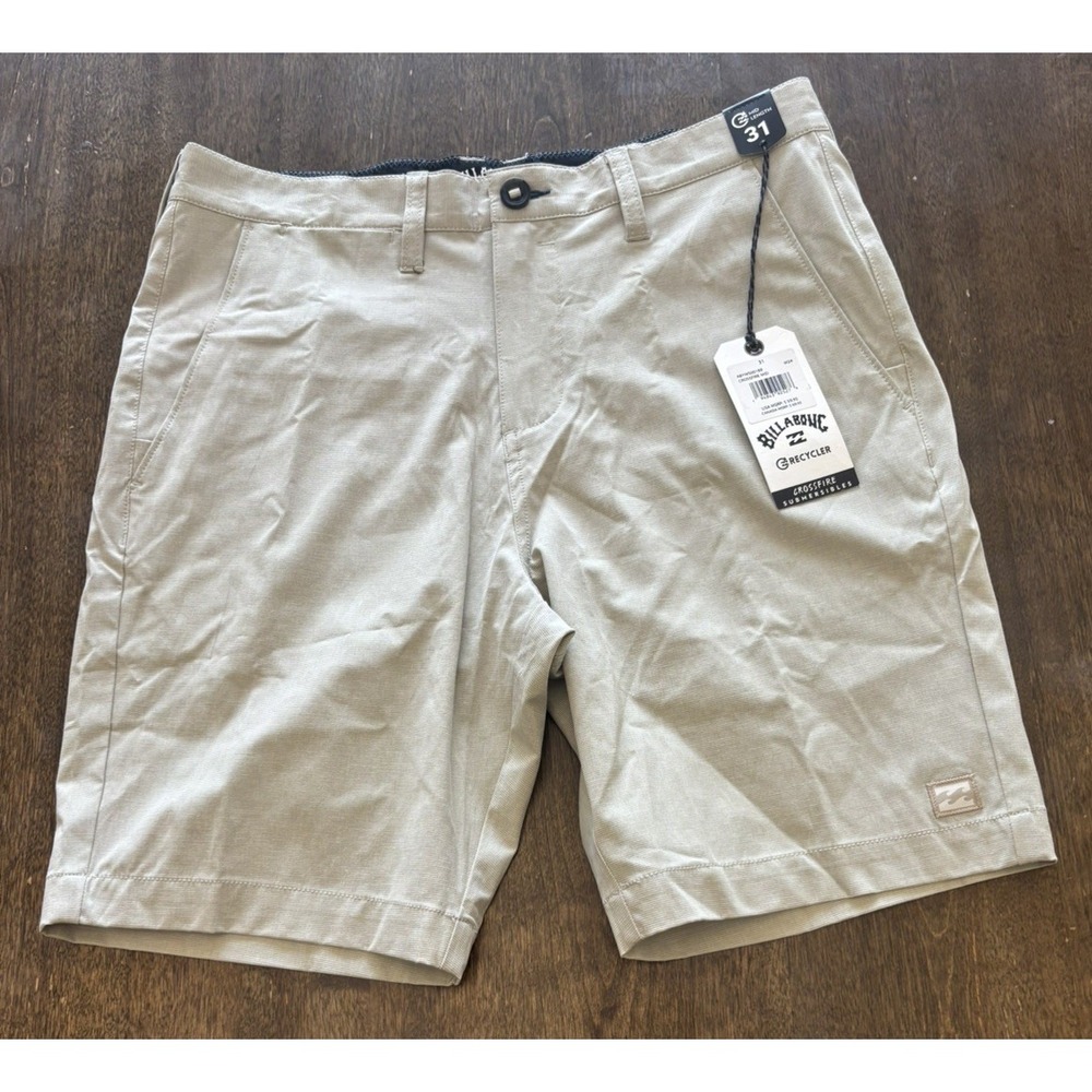 Billabong Men's Crossfire Chino Shorts 19" Hybrid Submersibles Khaki 31